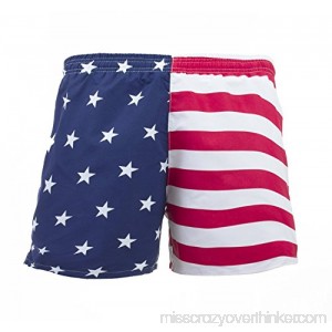 UZZI Men's American Flag Swim Trunks Assorted Designs Red, Blue, White B071NPKYD3